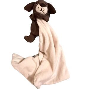 BOBO BUDDIES Brown Dog Cream Lovey Plush Security Blanket GUC